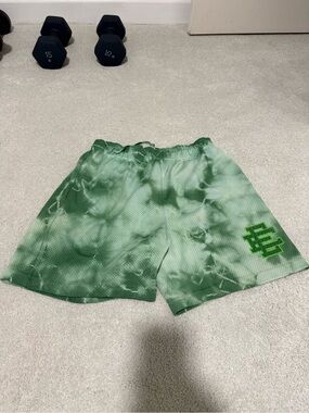 Eric Emanuel Light Green Mesh Athletic Shorts